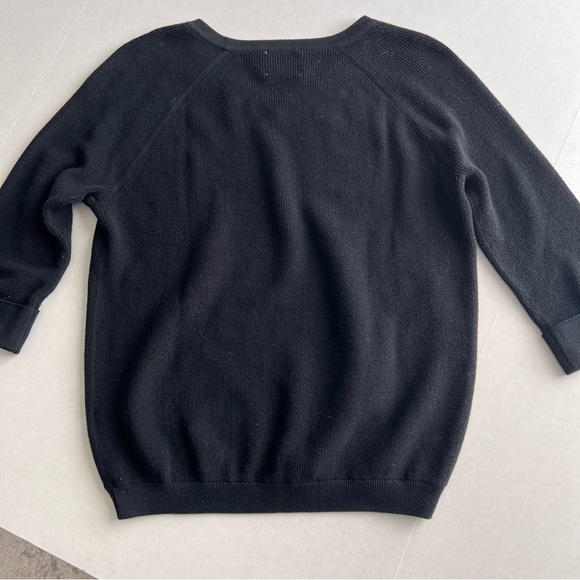 EK Edinburg Knitwear Black Top Shirt Blouse Pima Cotton - Picture 2 of 5